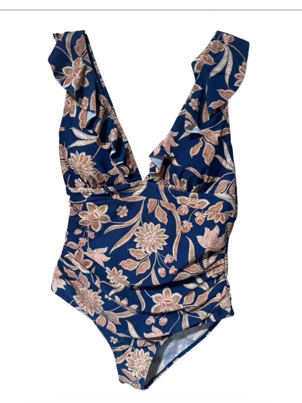 CUPSHE Women's floral Ruffled Lace Up One Piece Swimsuit size XL